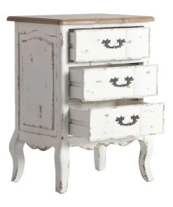 Lastdeco Table De Chevet En Bois Blanc 50x40x71 -Boutique Maisons du Monde table de chevet en bois blanc 50x40x71 2