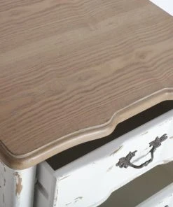 Lastdeco Table De Chevet En Bois Blanc 50x40x71 -Boutique Maisons du Monde table de chevet en bois blanc 50x40x71 3