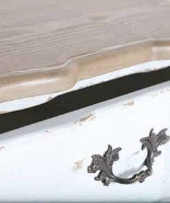 Lastdeco Table De Chevet En Bois Blanc 50x40x71 -Boutique Maisons du Monde table de chevet en bois blanc 50x40x71 4