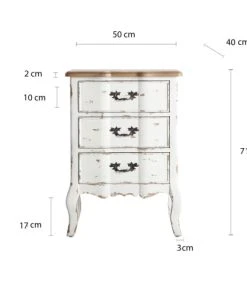 Lastdeco Table De Chevet En Bois Blanc 50x40x71 -Boutique Maisons du Monde table de chevet en bois blanc 50x40x71 5