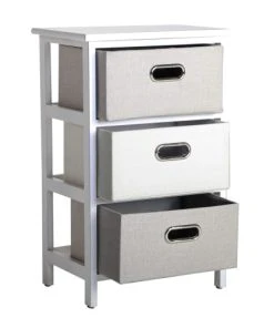 Lastdeco Table De Chevet En Bois Blanc Et Marron 38x28x60 -Boutique Maisons du Monde table de chevet en bois blanc et marron 38x28x60 2