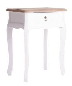 Lastdeco Table De Chevet En Bois Blanc Et Marron 44x32x57 -Boutique Maisons du Monde table de chevet en bois blanc et marron 44x32x57 2