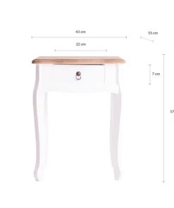 Lastdeco Table De Chevet En Bois Blanc Et Marron 44x32x57 -Boutique Maisons du Monde table de chevet en bois blanc et marron 44x32x57 4