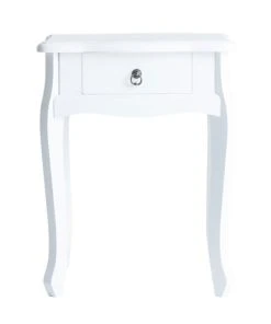 Lastdeco Table De Chevet En Bois Blanche 44x32x57