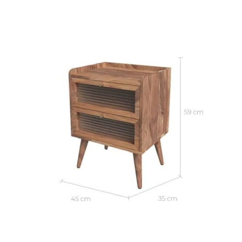 Rendez Vous Déco Table De Chevet En Bois D'acacia 2 Tiroirs 5 Rendez Vous Déco Table De Chevet En Bois D'acacia 2 Tiroirs – Image 3
