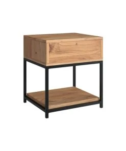 Rendez Vous Déco Table De Chevet En Bois D'acacia Et Métal, 1 Tiroir Et 1 étagère -Boutique Maisons du Monde table de chevet en bois d acacia et metal 1 tiroir et 1 etagere 5