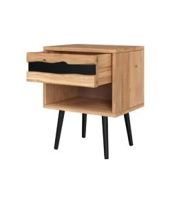 Rendez Vous Déco Table De Chevet En Bois D'acacia Et Métal, 1 Tiroir Et 1 Niche -Boutique Maisons du Monde table de chevet en bois d acacia et metal 1 tiroir et 1 niche 1