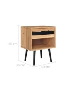 Rendez Vous Déco Table De Chevet En Bois D'acacia Et Métal, 1 Tiroir Et 1 Niche -Boutique Maisons du Monde table de chevet en bois d acacia et metal 1 tiroir et 1 niche 2