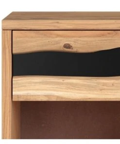Rendez Vous Déco Table De Chevet En Bois D'acacia Et Métal, 1 Tiroir Et 1 Niche -Boutique Maisons du Monde table de chevet en bois d acacia et metal 1 tiroir et 1 niche 3