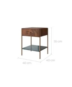 Rendez Vous Déco Table De Chevet En Bois De Manguier Et Marbre Vert -Boutique Maisons du Monde table de chevet en bois de manguier et marbre vert 2