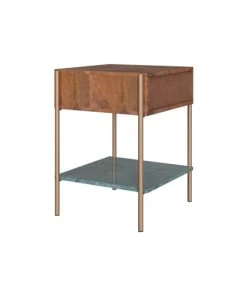 Rendez Vous Déco Table De Chevet En Bois De Manguier Et Marbre Vert -Boutique Maisons du Monde table de chevet en bois de manguier et marbre vert 5