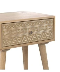 Rendez Vous Déco Table De Chevet En Bois De Manguier Gravé 1 Tiroir -Boutique Maisons du Monde table de chevet en bois de manguier grave 1 tiroir 3