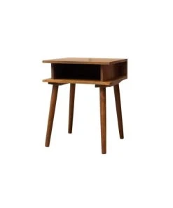 Wadiga Table De Chevet En Bois De Manguier Rangement Ouvert - 55x40x45cm