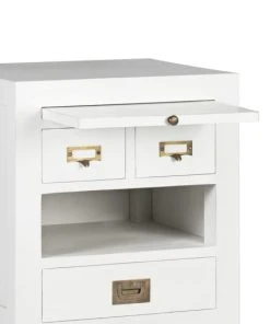 MOYCOR Table De Chevet En Bois De Mindi Blanc 45x60 10 MOYCOR Table De Chevet En Bois De Mindi Blanc 45x60 -Boutique Maisons du Monde table de chevet en bois de mindi blanc 45x60 3