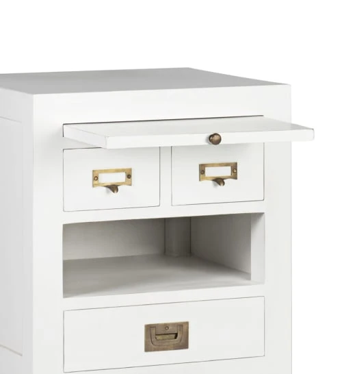 MOYCOR Table De Chevet En Bois De Mindi Blanc 45x60 5 MOYCOR Table De Chevet En Bois De Mindi Blanc 45x60 – Image 3