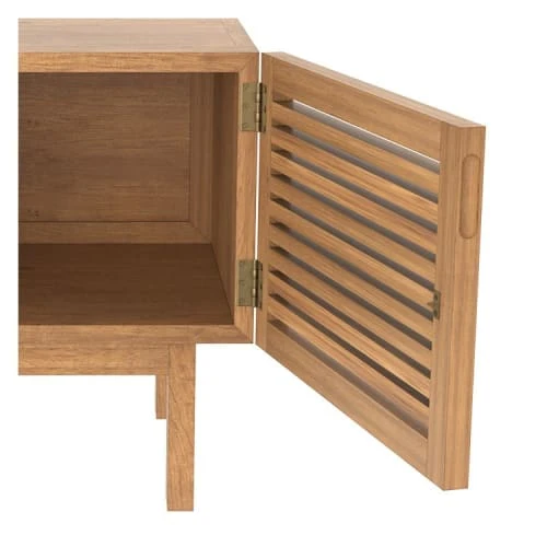 Rendez Vous Déco Table De Chevet En Bois De Teck, 1 Porte 4 Rendez Vous Déco Table De Chevet En Bois De Teck, 1 Porte – Image 2