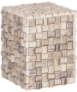 Beliani Table De Chevet En Bois De Teck