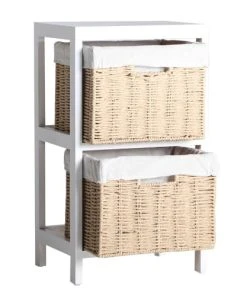 Lastdeco Table De Chevet En Bois Et Osier 30x30x58 -Boutique Maisons du Monde table de chevet en bois et osier 30x30x58 1