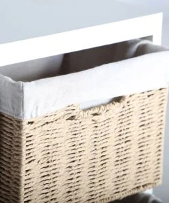 Lastdeco Table De Chevet En Bois Et Osier 30x30x58 -Boutique Maisons du Monde table de chevet en bois et osier 30x30x58 2