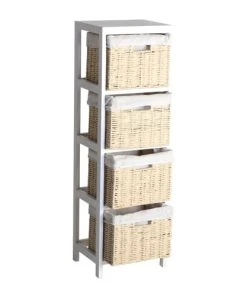 Lastdeco Table De Chevet En Bois Et Osier 40x29x80 -Boutique Maisons du Monde table de chevet en bois et osier 40x29x80 1