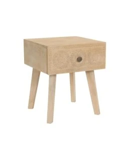 Rendez Vous Déco Table De Chevet En Bois Gravé 1 Tiroir -Boutique Maisons du Monde table de chevet en bois grave 1 tiroir 5