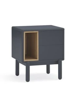 TEULAT Table De Chevet En Bois Gris Anthracite -Boutique Maisons du Monde table de chevet en bois gris anthracite 3