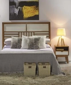 Boutique Maisons du Monde -Boutique Maisons du Monde table de chevet en bois marron et blanc l 45cm 1