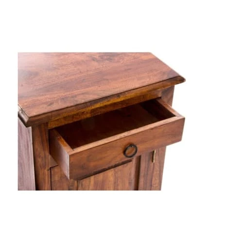 Wadiga Table De Chevet En Bois Massif D'acacia 1 Tiroir 1 Placard 6 Wadiga Table De Chevet En Bois Massif D'acacia 1 Tiroir 1 Placard – Image 4