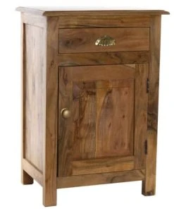 Wadiga Table De Chevet En Bois Massif D'acacia 45x31x65cm