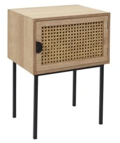 TOILINUX Table De Chevet En Cannage 1 Porte En Bois Et Métal Marron -Boutique Maisons du Monde table de chevet en cannage 1 porte en bois et metal marron 5
