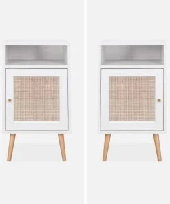 Alice's Garden Table De Chevet En Cannage Blanc -Boutique Maisons du Monde table de chevet en cannage blanc 3