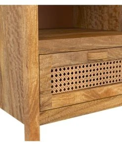 Rendez Vous Déco Table De Chevet En Cannage Et Bois, 1 Tiroir Et 1 Niche -Boutique Maisons du Monde table de chevet en cannage et bois 1 tiroir et 1 niche 3