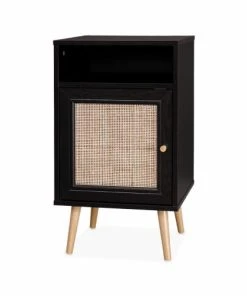 Alice's Garden Table De Chevet En Cannage Noir