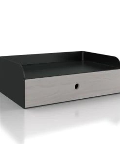 WOODEK Table De Chevet En Chêne Massif Et Métal Noir