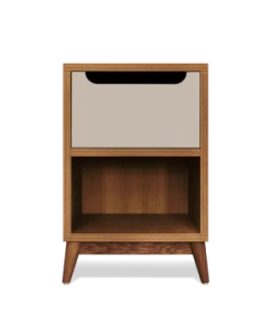 Kulile Table De Chevet En Chene Miel Kaki Poudré -Boutique Maisons du Monde table de chevet en chene miel beige havane unik