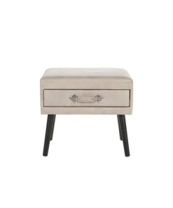 Beliani Table De Chevet En Cuir PU Beige -Boutique Maisons du Monde table de chevet en cuir pu beige 2
