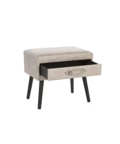 Beliani Table De Chevet En Cuir PU Beige -Boutique Maisons du Monde table de chevet en cuir pu beige 3