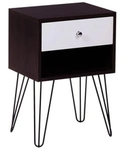 Beliani Table De Chevet En Effet Bois Avec Un Tiroir