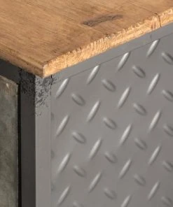 Lastdeco Table De Chevet En Fer Et Bois Gris 54x37x66 -Boutique Maisons du Monde table de chevet en fer et bois gris 54x37x66 3