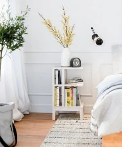 WOODEK Table De Chevet En Hêtre Blanc Huilé