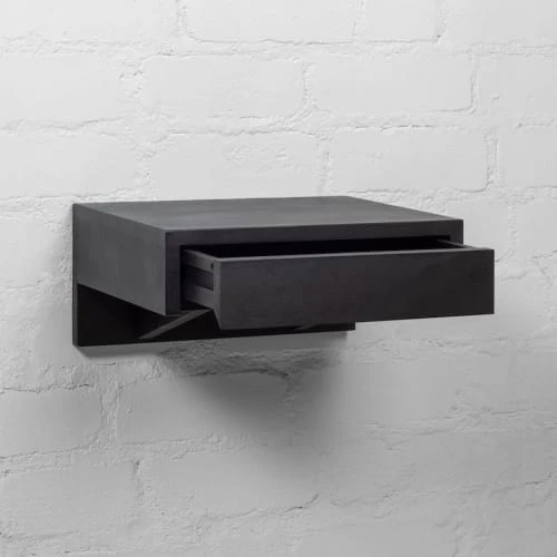 WOODEK Table De Chevet En Hêtre Noir Huilé 4 WOODEK Table De Chevet En Hêtre Noir Huilé – Image 2