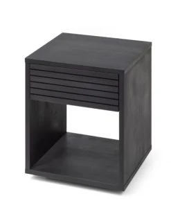 WOODEK Table De Chevet En Hêtre Noir Huilé