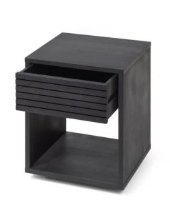WOODEK Table De Chevet En Hêtre Noir Huilé 9 WOODEK Table De Chevet En Hêtre Noir Huilé -Boutique Maisons du Monde table de chevet en hetre noir huile 6