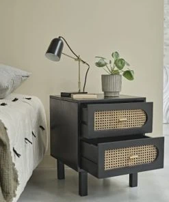 BOIS DESSUS BOIS DESSOUS Table De Chevet En Manguier Massif Et Cannage -Boutique Maisons du Monde table de chevet en manguier massif et cannage 2