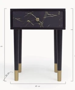 RNT By Really Nice Things Table De Chevet En MDF Avec Imprimé En Marbre Noir. 12 RNT By Really Nice Things Table De Chevet En MDF Avec Imprimé En Marbre Noir. -Boutique Maisons du Monde table de chevet en mdf avec imprime en marbre noir 4