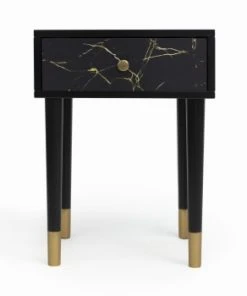 RNT By Really Nice Things Table De Chevet En MDF Avec Imprimé En Marbre Noir. 13 RNT By Really Nice Things Table De Chevet En MDF Avec Imprimé En Marbre Noir. -Boutique Maisons du Monde table de chevet en mdf avec imprime en marbre noir goldendetail