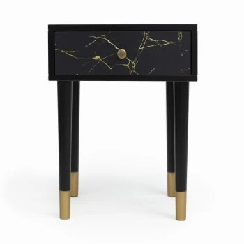 RNT By Really Nice Things Table De Chevet En MDF Avec Imprimé En Marbre Noir. 8 RNT By Really Nice Things Table De Chevet En MDF Avec Imprimé En Marbre Noir. – Image 6