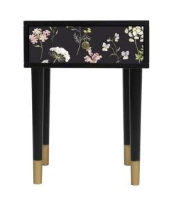 RNT By Really Nice Things Table De Chevet En MDF Avec Imprimé Floral Lily.