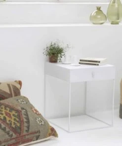 Decoclico Factory Table De Chevet En Métal 1 Tiroir Blanc -Boutique Maisons du Monde table de chevet en metal 1 tiroir blanc 2