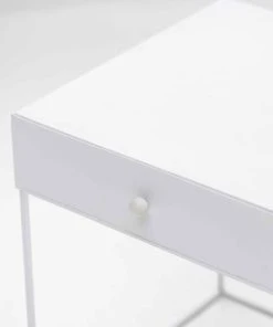 Decoclico Factory Table De Chevet En Métal 1 Tiroir Blanc -Boutique Maisons du Monde table de chevet en metal 1 tiroir blanc 3